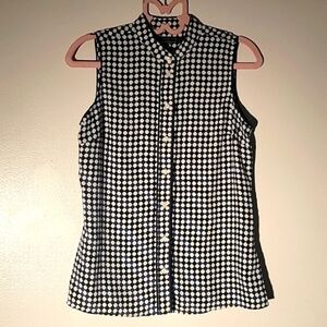 Tommy Hilfiger Woman's Sleeveless Mandarin Collar Button Down Blouse, Size: S/P